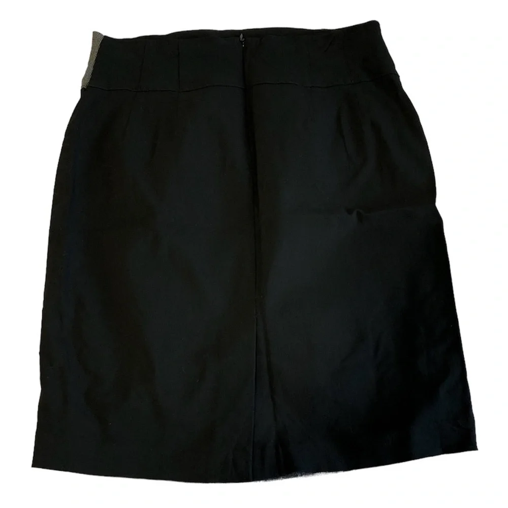 VAN HEUSEN Skirt Women's Size 4 Black Stretch Extensible Solid Grid Print
